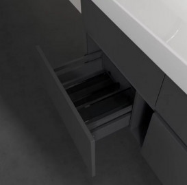 Тумба під раковину Villeroy & Boch Collaro 115,4 х44, 4 см з підсвічуванням МДФ глянсовий сірий C012B0FP