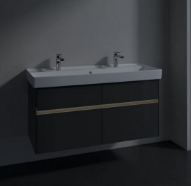 Тумба під раковину Villeroy & Boch Collaro 115,4 х44, 4 см з підсвічуванням МДФ глянсовий сірий C012B0FP