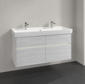 Тумба под раковину Villeroy & Boch Collaro 115,4х44,4 см с подсветкой ДСП белое дерево C012B0E8