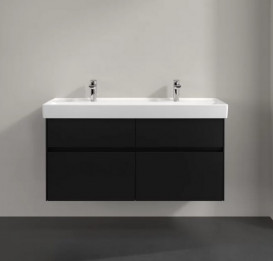 Тумба під раковину Villeroy & Boch Collaro 115,4х44,4 см із підсвічуванням МДФ чорний матовий лак C012B0PD