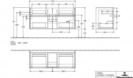 Тумба під раковину Villeroy & Boch Collaro 115,4х44,4 см із підсвічуванням МДФ чорний матовий лак C012B0PD