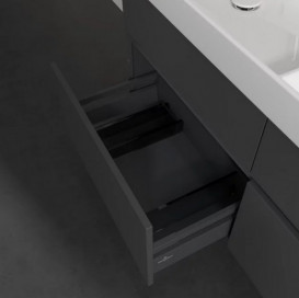 Тумба під раковину Villeroy & Boch Collaro 125,4х44,4 см із підсвічуванням МДФ глянсовий сірий C013B0FP