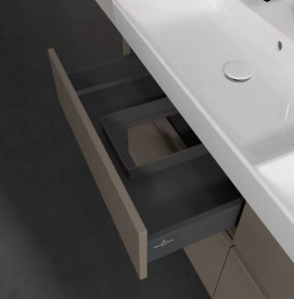 Тумба под раковину Villeroy & Boch Collaro 125,4х44,4 см с подсветкой ДСП трюфель серый C013B0VG