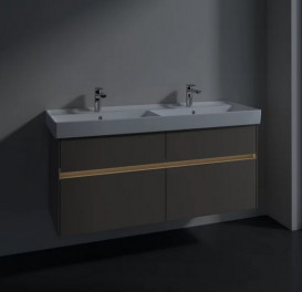 Тумба под раковину Villeroy & Boch Collaro 125,4х44,4 см с подсветкой ДСП трюфель серый C013B0VG