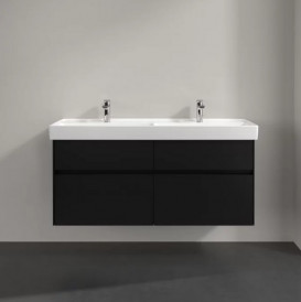 Тумба під раковину Villeroy & Boch Collaro 125,4х44,4 см із підсвічуванням МДФ чорний матовий лак C013B0PD