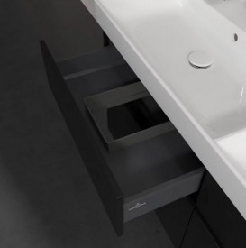 Тумба під раковину Villeroy & Boch Collaro 125,4х44,4 см із підсвічуванням МДФ чорний матовий лак C013B0PD
