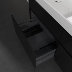 Тумба під раковину Villeroy & Boch Collaro 125,4х44,4 см із підсвічуванням МДФ чорний матовий лак C013B0PD