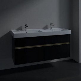 Тумба під раковину Villeroy & Boch Collaro 125,4х44,4 см із підсвічуванням МДФ чорний матовий лак C013B0PD