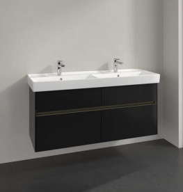 Тумба під раковину Villeroy & Boch Collaro 125,4х44,4 см із підсвічуванням МДФ чорний матовий лак C013B0PD