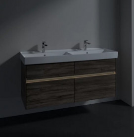 Тумба под раковину Villeroy & Boch Collaro 125,4х44,4 см с подсветкой ДСП каменный дуб C013B0RK