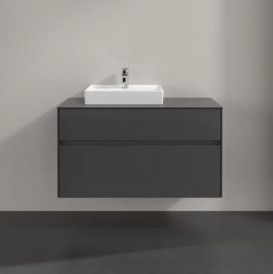 Тумба під раковину Villeroy & Boch Collaro 100х50 см із підсвічуванням МДФ глянсовий сірий C014B0FP