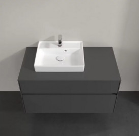 Тумба під раковину Villeroy & Boch Collaro 100х50 см із підсвічуванням МДФ глянсовий сірий C014B0FP