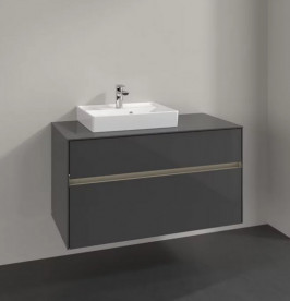 Тумба під раковину Villeroy & Boch Collaro 100х50 см із підсвічуванням МДФ глянсовий сірий C014B0FP