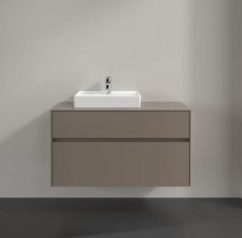 Тумба под раковину Villeroy & Boch Collaro 100х50 см с подсветкой ДСП трюфель серый C014B0VG