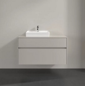 Тумба под раковину Villeroy & Boch Collaro 100х50 см с подсветкой ДСП мягкий серый C014B0VK