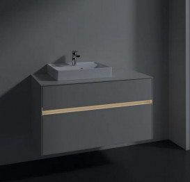 Тумба под раковину Villeroy & Boch Collaro 100х50 см с подсветкой ДСП мягкий серый C014B0VK