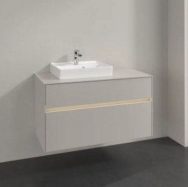 Тумба под раковину Villeroy & Boch Collaro 100х50 см с подсветкой ДСП мягкий серый C014B0VK