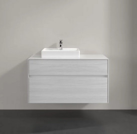 Тумба під раковину Villeroy & Boch Collaro 100х50 см із підсвічуванням ДСП біле дерево C014B0E8