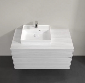 Тумба під раковину Villeroy & Boch Collaro 100х50 см із підсвічуванням ДСП біле дерево C014B0E8