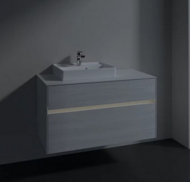 Тумба під раковину Villeroy & Boch Collaro 100х50 см із підсвічуванням ДСП біле дерево C014B0E8