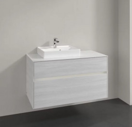 Тумба під раковину Villeroy & Boch Collaro 100х50 см із підсвічуванням ДСП біле дерево C014B0E8