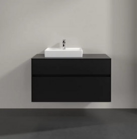 Тумба під раковину Villeroy & Boch Collaro 100х50 см із підсвічуванням МДФ чорний матовий лак C014B0PD