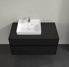 Тумба під раковину Villeroy & Boch Collaro 100х50 см із підсвічуванням МДФ чорний матовий лак C014B0PD