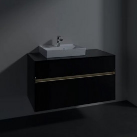 Тумба під раковину Villeroy & Boch Collaro 100х50 см із підсвічуванням МДФ чорний матовий лак C014B0PD
