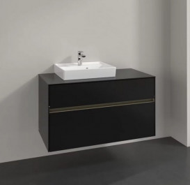 Тумба під раковину Villeroy & Boch Collaro 100х50 см із підсвічуванням МДФ чорний матовий лак C014B0PD