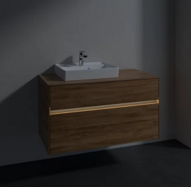 Тумба під раковину Villeroy & Boch Collaro 100х50 см із підсвічуванням ДСП дуб канзас C014B0RH