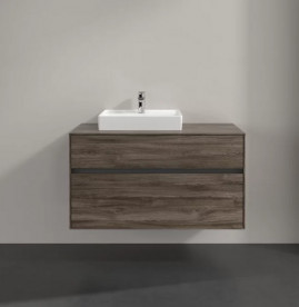 Тумба под раковину Villeroy & Boch Collaro 100х50 см с подсветкой ДСП каменный дуб C014B0RK