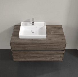 Тумба под раковину Villeroy & Boch Collaro 100х50 см с подсветкой ДСП каменный дуб C014B0RK