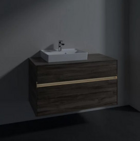 Тумба под раковину Villeroy & Boch Collaro 100х50 см с подсветкой ДСП каменный дуб C014B0RK