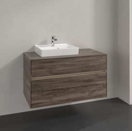 Тумба под раковину Villeroy & Boch Collaro 100х50 см с подсветкой ДСП каменный дуб C014B0RK