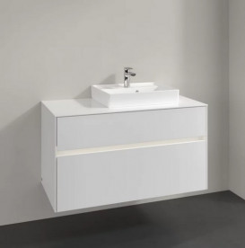 Тумба під раковину Villeroy & Boch Collaro 100х50 см із підсвічуванням МДФ глянсовий білий C015B0DH