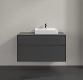 Тумба під раковину Villeroy & Boch Collaro 100х50 см із підсвічуванням МДФ глянсовий сірий C015B0FP