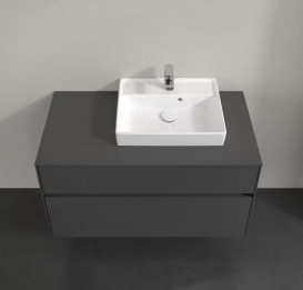 Тумба під раковину Villeroy & Boch Collaro 100х50 см із підсвічуванням МДФ глянсовий сірий C015B0FP