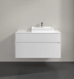 Тумба під раковину Villeroy & Boch Collaro 100х50 см із підсвічуванням ДСП матовий білий C015B0MS