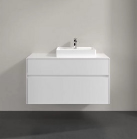 Тумба під раковину Villeroy & Boch Collaro 100х50 см із підсвічуванням ДСП матовий білий C015B0MS