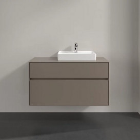 Тумба під раковину Villeroy & Boch Collaro 100х50 см із підсвічуванням ДСП трюфель сірий C015B0VG