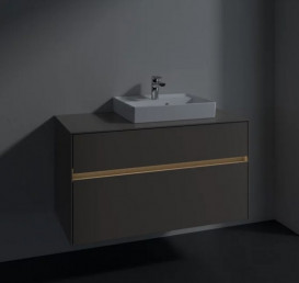 Тумба під раковину Villeroy & Boch Collaro 100х50 см із підсвічуванням ДСП трюфель сірий C015B0VG