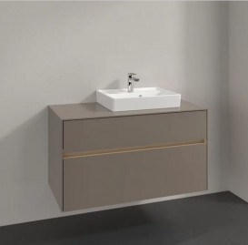 Тумба під раковину Villeroy & Boch Collaro 100х50 см із підсвічуванням ДСП трюфель сірий C015B0VG