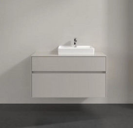 Тумба под раковину Villeroy & Boch Collaro 100х50 см с подсветкой ДСП мягкий серый C015B0VK