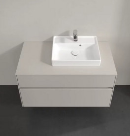 Тумба под раковину Villeroy & Boch Collaro 100х50 см с подсветкой ДСП мягкий серый C015B0VK