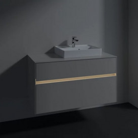 Тумба под раковину Villeroy & Boch Collaro 100х50 см с подсветкой ДСП мягкий серый C015B0VK