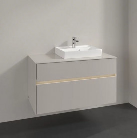 Тумба под раковину Villeroy & Boch Collaro 100х50 см с подсветкой ДСП мягкий серый C015B0VK