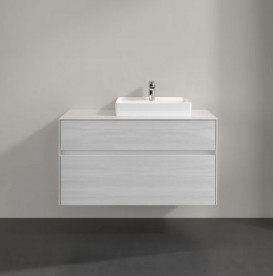 Тумба під раковину Villeroy & Boch Collaro 100х50 см із підсвічуванням ДСП біле дерево C015B0E8