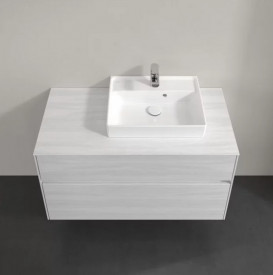 Тумба під раковину Villeroy & Boch Collaro 100х50 см із підсвічуванням ДСП біле дерево C015B0E8