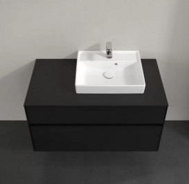 Тумба під раковину Villeroy & Boch Collaro 100х50 см із підсвічуванням МДФ чорний матовий лак C015B0PD