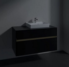 Тумба під раковину Villeroy & Boch Collaro 100х50 см із підсвічуванням МДФ чорний матовий лак C015B0PD